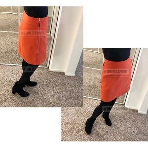 Ann Taylor Orange/Rust Side Zipper Skirt